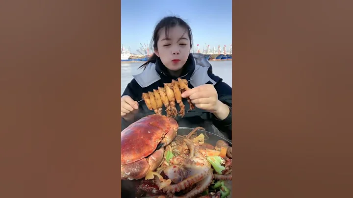 ASMR (COOKING & EATING)  SPICY SEAFOOD(LOBSTER TAIL,OCTOPUS,COCKLE,SQUID, ENOKI MUSHROOM) P#106