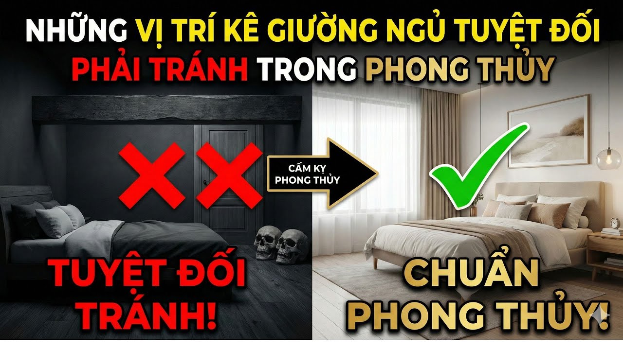 Những Vị Trí Kê Giường Ngủ Tuyệt Đối Phải Tránh Trong Phong Thủy
