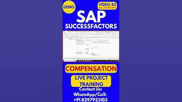 SAP SuccessFactors Compensation Training Online Class 43 22nd August 2025 #sapsuccessfactorstraining