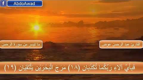 ما تيسر من سورة الرحمن بصوت هادئ وعذب | القارئ عبد الرحمن عوض