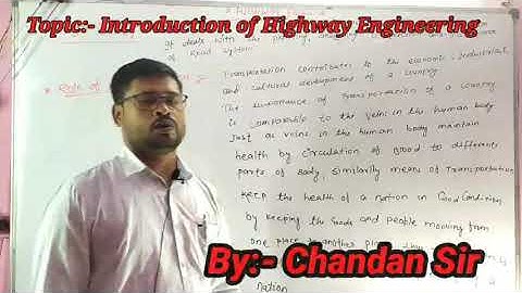 Highway Engineering By:- Chandan sir|| Lecture:-01|| Introduction of Highway ||
