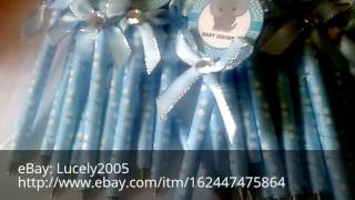Baby shower ideas party favors handmade decorated pens and paci