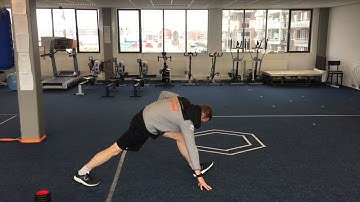 Lunge to instep, rotate, hamstring