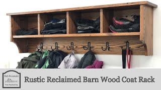 Rustic Reclaimed Barn Wood Coat Rack with Hand Tools