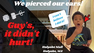 It didn't hurt! My TWIN and I got our ears PIERCED at the Holyoke Mall Banter by:  Piercing Pagoda !