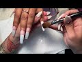((( NAIL TUTORIAL))) White Acrylic Coated with Pastel Gel Colors Using a Sponge