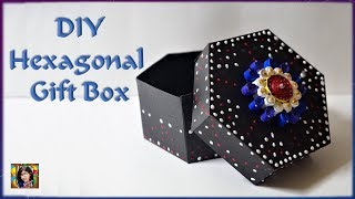 DIY Hexagonal Gift Box || Easy Paper Gift Box || Hexagon