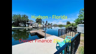 #Hudson Florida waterfront mobile home with 2br, 1ba, dock w/ access to sea - owner finance