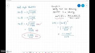 5.6 - 5 - Verity Identity Involving half angle identities5.6
