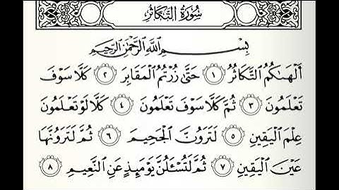 تلاوات مختارة سورة التكاثر القارئ ناصر العبيد