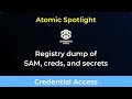 Atomic Spotlight: Registry dump of SAM, creds, and secrets | Carrie Roberts