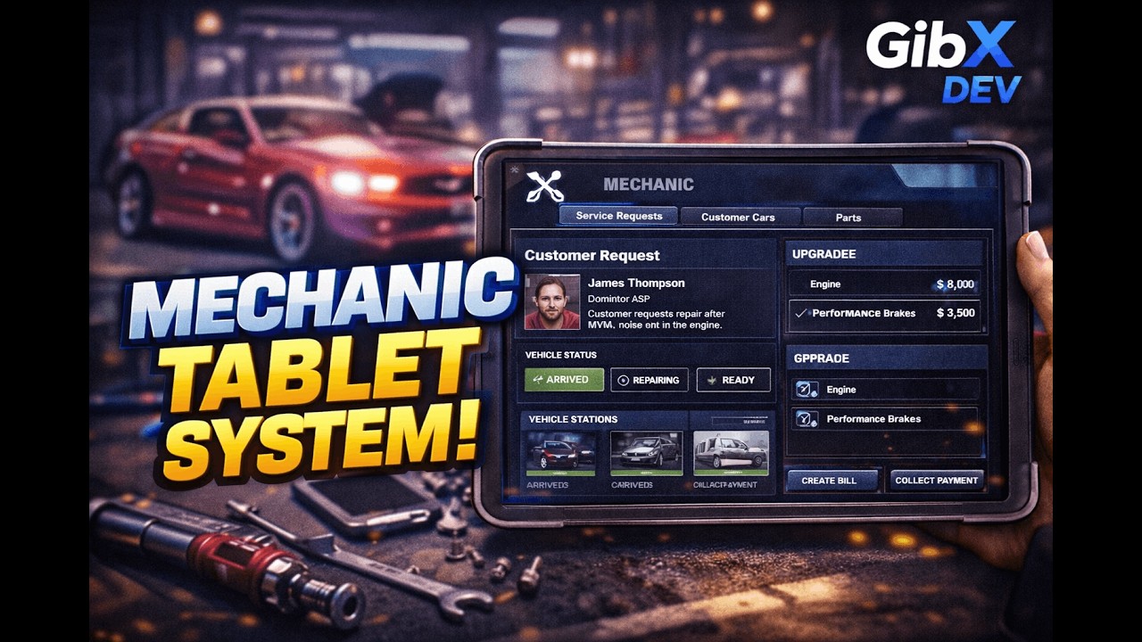 [ESX/OX] Mechanic Tablet | FiveM Scripts | GibX DEV - YouTube