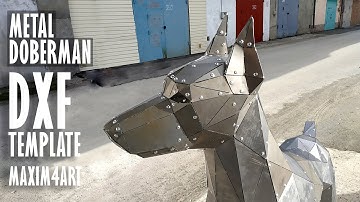 Metal Doberman dog. DXF Laser Cutting Template