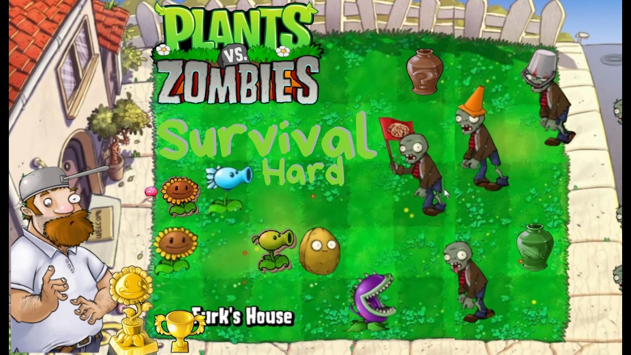 [PC] Plants vs. Zombies - Survival (Hard) | Extras final en inglés