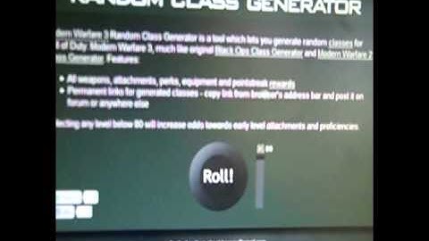 MW3 Random Class Generator Info Video