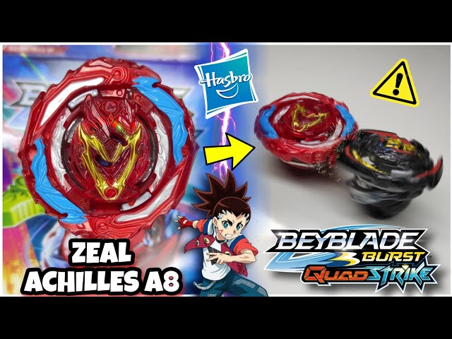 Beyblade QuadStrike Pião e Lançador - Zeal Achilles A8