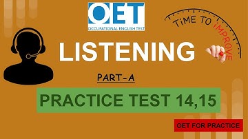 OET LISTENING PART-A | PRACTICE TEST 14,15 (WITH ANSWERS) |Difficulty Level: Tough