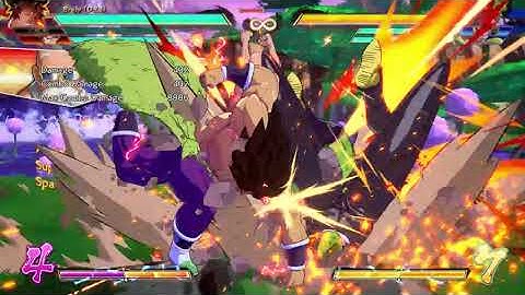 DBFZ [1.31.]: S-Broly spark activation into empty vanish damage example! (shirtless)