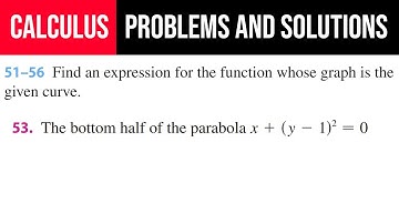 53. Find an expression for the function whose graph is the given curve. The bottom half of the