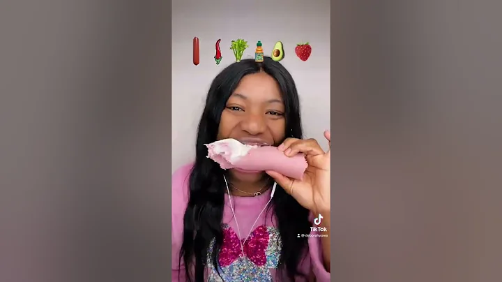 big sausage Eating emoji food challenge
