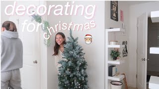 DECORATING MY ROOM FOR CHRISTMAS VLOG! + clothing haul