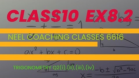 Introduction to trigonometry,Class 10 NCERT,CBSE,KVS Ex-8.2 Q2(i),(ii),(iii),(iv) Mcq Solution
