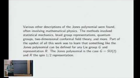 A new look at the Jones polynomial of a knot - Edw...