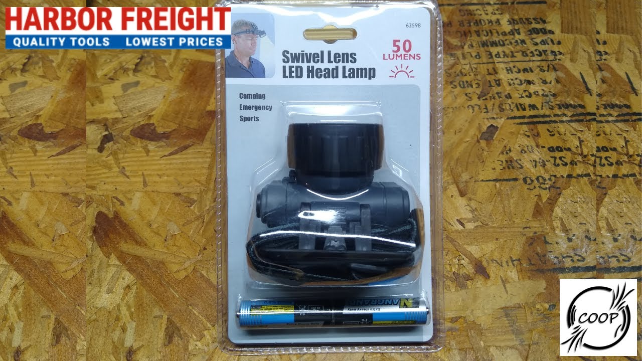 Harbor Freight 50 Lumen Swivel LED Twist Focus Headlamp YouTube