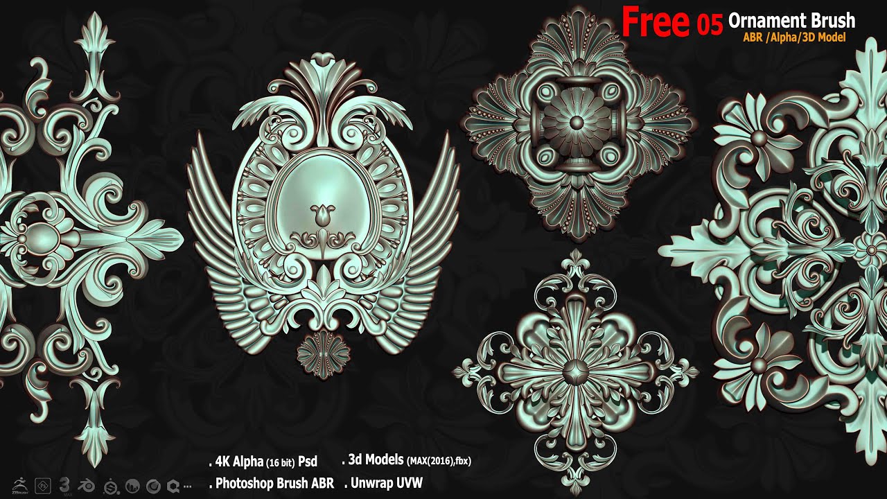 free zbrush ornament alphas