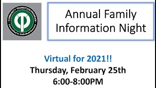 The Annual  CTP Family Information Night