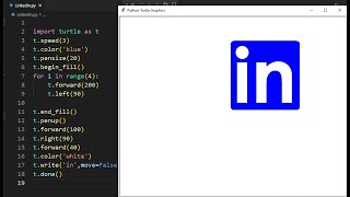 Draw LinkedIn |Full python code ||#pythonturtles