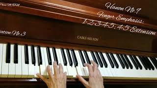 Hanon - Exercise No.9. M = 60, 108 & 5 variations to help play faster. Piano Tutorial.