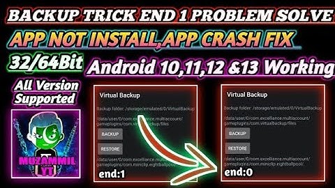 🔥Virtual Backup End 1 Problem Solved 💝|| Game Crash Fixed🔥Android 10,11,12, Working😱 || Muzammil XD