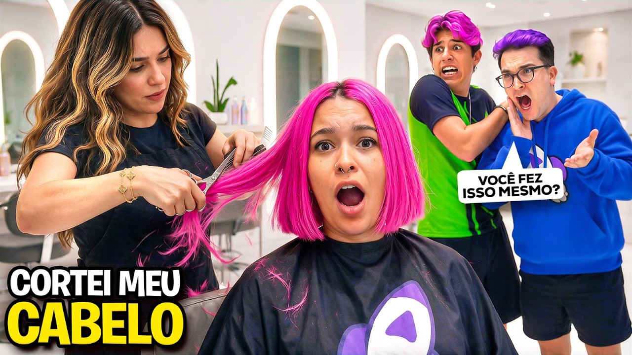 CORTEI O MEU CABELO CURTO DE VERDADE *mostrei a reação de todos