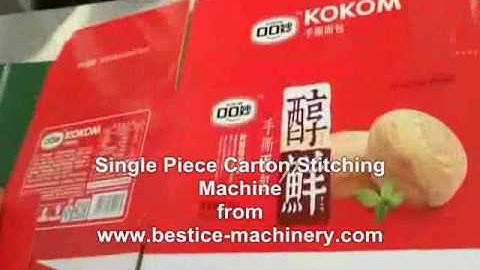 Servo Single piece carton stitching machine from Hebei Bestice Machinery Factory