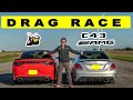 Dodge Charger 392 Scat Pack vs Mercedes C43 AMG, someone gets walked at the end. Drag and Roll Race.