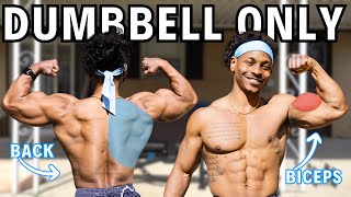 Dumbbells Only 30 Minute Back & Biceps Follow Along Muscle Building Workout [DB Built30]