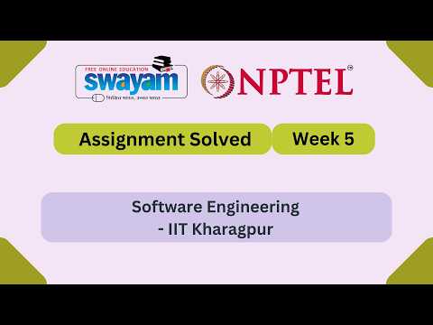 Software Engineering Week 5 || NPTEL ANSWERS || MYSWAYAM || #nptel #nptel2026 #myswayam