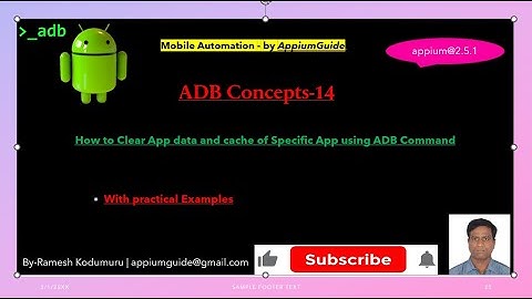 #14 ADB Concepts | How to Clear App data and cache of Specific App using ADB Command