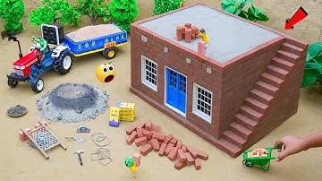 DIY Mini Tractor Builds House with Real Bricks | Science Project | RC Construction @TopMiniGear