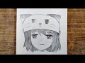How to Draw an Anime Girl in a Cute Cat Hat 🐱✨ (Step-by-Step Pencil Sketch)