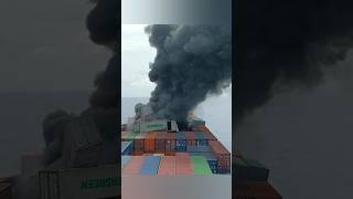 Explosion hits a container ship MV WAN HAI 503 😱 Be safe, everyone!
