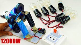 I make 220V Electricity Generator with Home 12000W Transformer Magnet Motor Electric Energy Generato