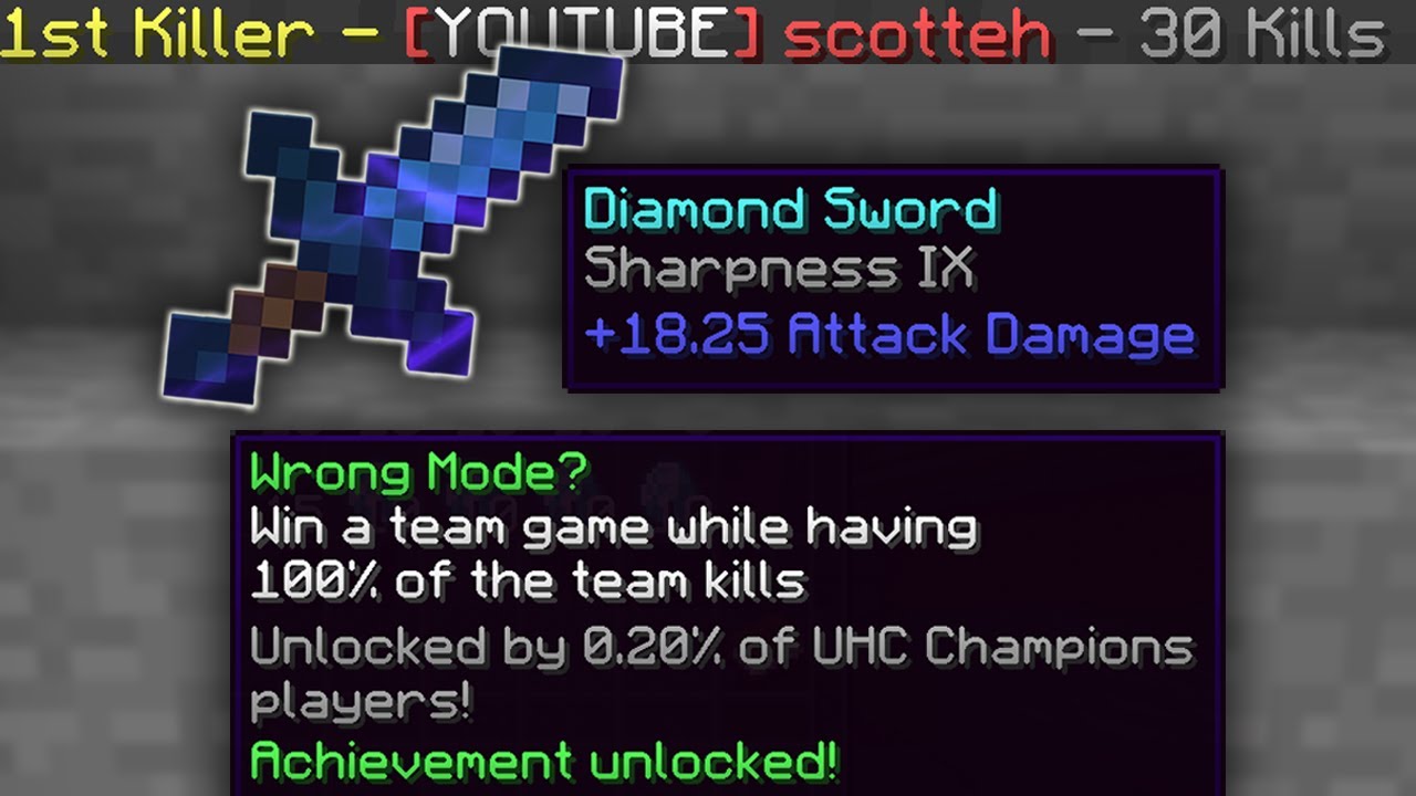 I GOT SHARPNESS 9 IN HYPIXEL UHC (30 ELIMS, RARE ACHIEVEMENT 0.19%)