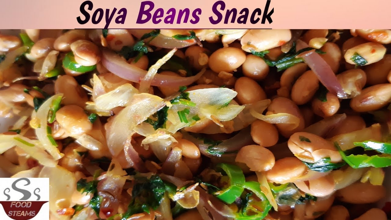 Soya beans by food steams/healthy snacking/low fat recipe/5 minutes