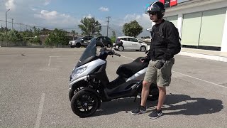 Testing the 3 wheels PIAGGIO MP3 for the first time