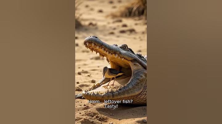 A bird walks right into a crocodile's mouth?! 😱#crocodile #ploverbird #symbiosis#nature #mutualism
