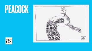 How to draw a BEAUTIFUL Zentangle peacock with patterns: EASY, relaxing doodle drawing