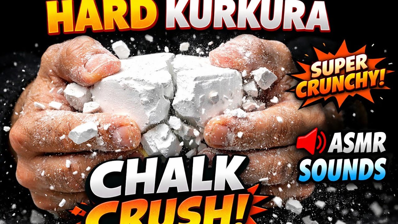 Hard Kurkura Chalk Crush With Hands 🧱💥 | Super Crunchy ASMR Chalk Breaking Sounds