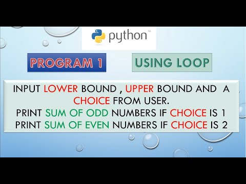 Python Loop - Sum of Odd or Even